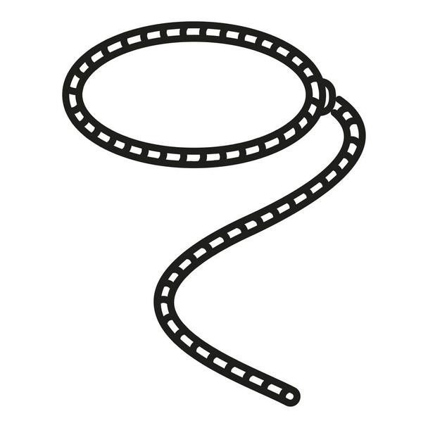 Twine lasso icon outline vector. Western rope. Rodeo cord - Vector, afbeelding