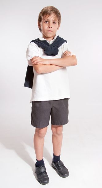 Schoolboy with crossed arms serious  - Foto, imagen