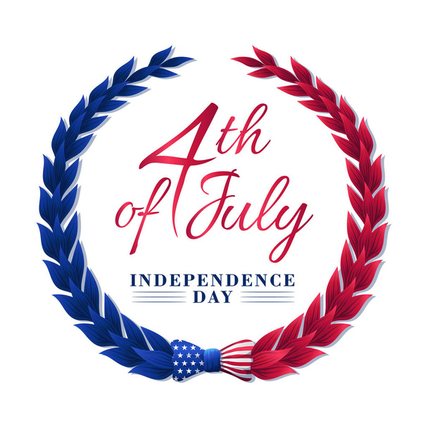 4Th of July patriotic Floral badge vector illustration - Vector, Image