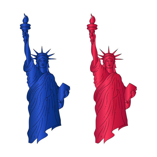 Statue of Liberty, symbol of Freedom and Democracy bright vibrant vector - Vector, Image