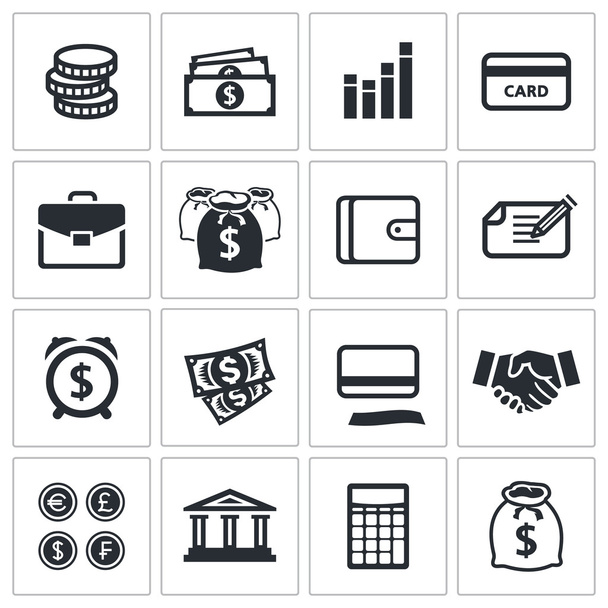 Money finance icons collection - Vettoriali, immagini
