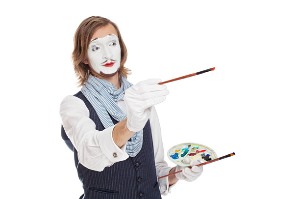 Mime Artist portrays the painter - Foto, immagini