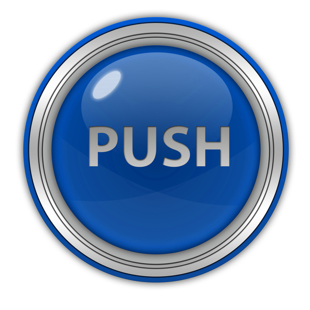 push circular icon on white background - Photo, Image
