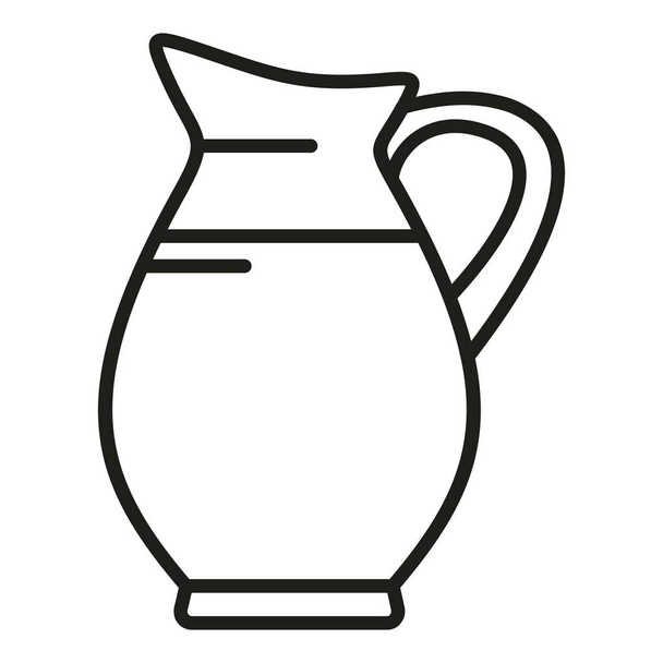 Milk jug icon outline vector. Food protein. Health product - Vetor, Imagem