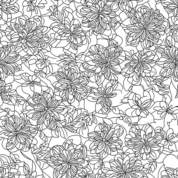 花のシームレスなパターン。図の花の線のパターンの背景。平抽象的な花のラインパターン。ストレートストライプテクスチャの背景。線のパターンベクトル図背景. - ベクター画像