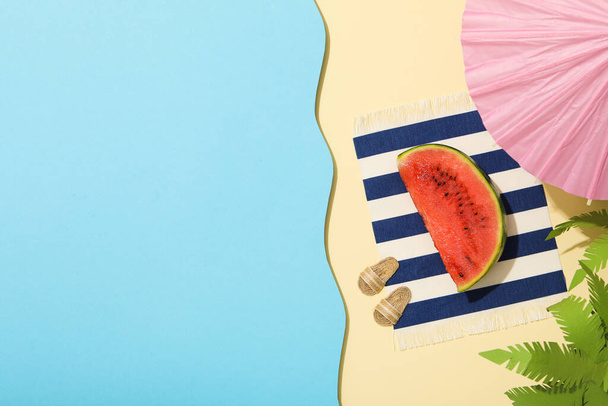 Concept of summer time with fresh watermelon - Photo, Image
