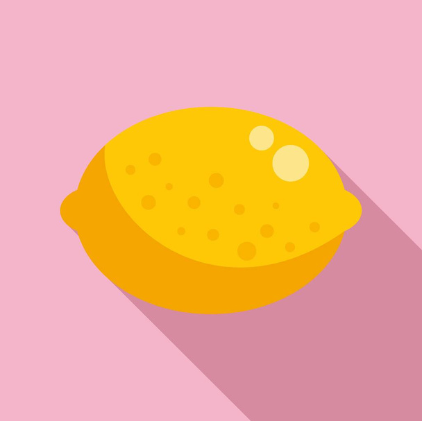 Lemon fruit icon flat vector. Stop virus. Body health - Vektör, Görsel