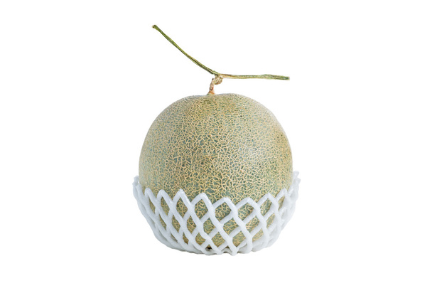 Netzschaum-Wrap Melone auf weißem Hintergrund - Foto, Bild
