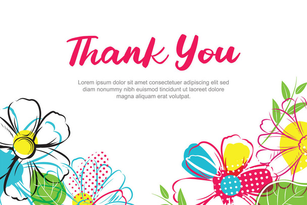 Thank you lettering greeting card. Thank you calligraphy handwritten card template background. - Вектор,изображение