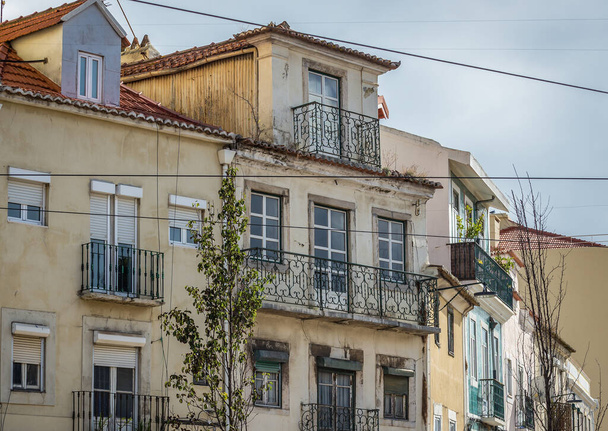 Houses on Rua da Voz do Operario in Graca area of Lisbon city in Portugal - Fotografie, Obrázek