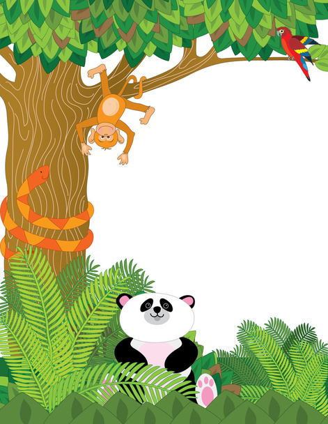 border with zoo animals - Vector, Image