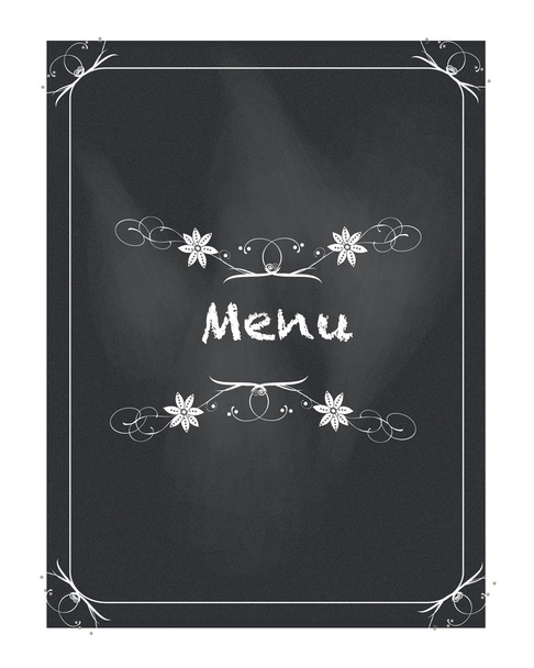 Zwarte elegante schoolbord menu ontwerp vector - Vector, afbeelding