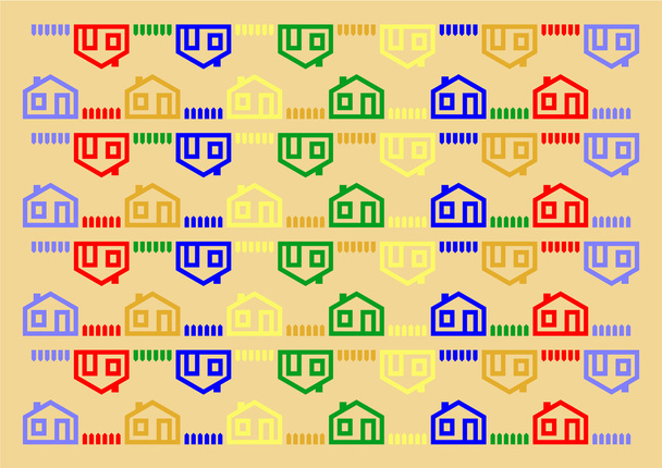 Set of colorful houses - Vector, Image