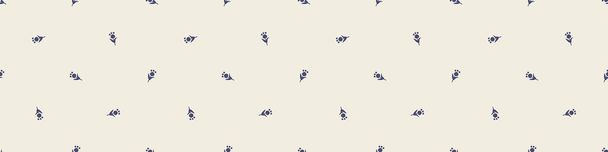 Bordure vectorielle motif lino floral décalé. Décoration sans couture de conception feuilletée fantaisiste pour bannière moderne - Vecteur, image