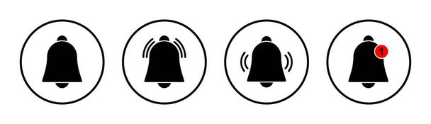 Bell Icon set illustration. Notification sign and symbol for web site design - Vector, Image