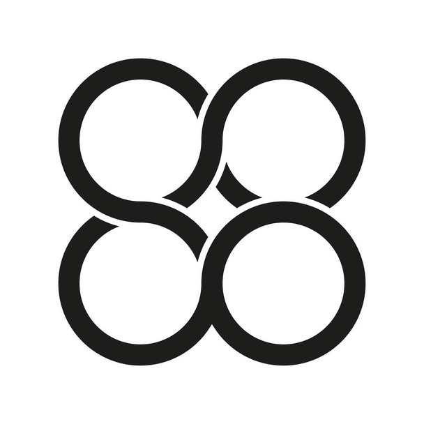 Cercles entrelacés 4 éléments de symbole de cercle entrelacés. Illustration vectorielle. image de stock. SPE 10. - Vecteur, image