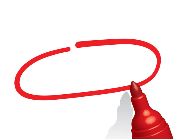κόκκινο κύκλο κενό, κόκκινο μαρκαδόρο στυλό, διανυσματική απεικόνιση - Διάνυσμα, εικόνα