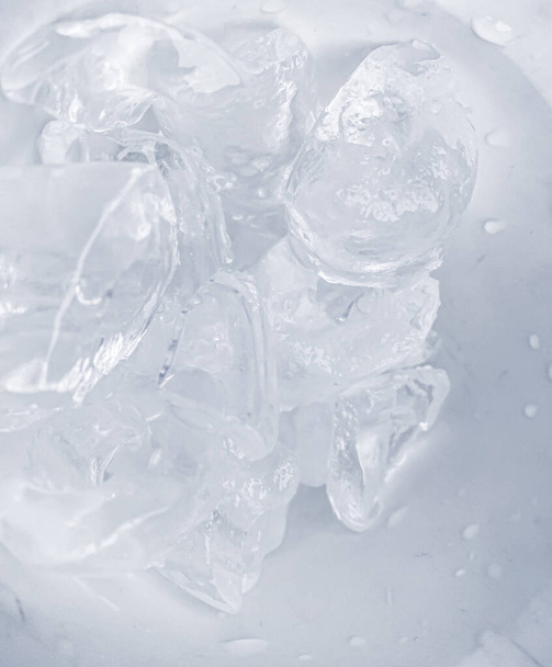 Ice cubes background, ice cube texture, ice wallpaper It makes me feel fresh and feel good. In the summer, ice and cold drinks will make us feel relaxed, Made for beverage or refreshment business. - Фото, изображение