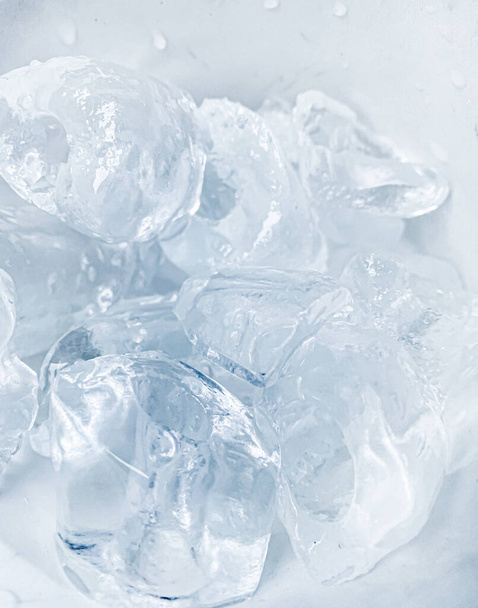 Ice cubes background, ice cube texture, ice wallpaper It makes me feel fresh and feel good. In the summer, ice and cold drinks will make us feel relaxed, Made for beverage or refreshment business. - Photo, image