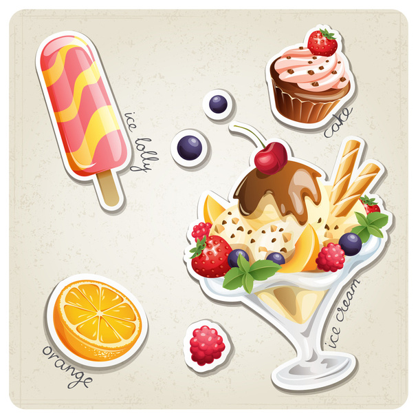 Set of food icons - Vector, afbeelding