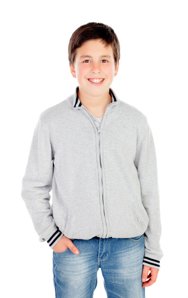 Smiling teenage boy of thirteen - Фото, изображение