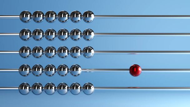 Red leader on blue background with abacus. - Photo, Image