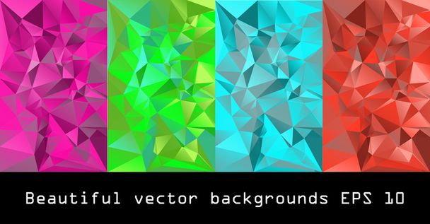 Set of polygonal backgrounds - Vektör, Görsel