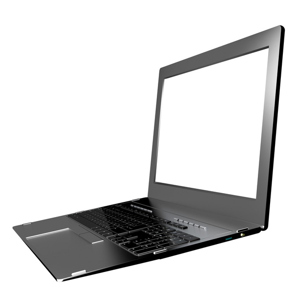 Moderno primer plano portátil sobre fondo blanco. te ordenador de innovación
 - Foto, Imagen