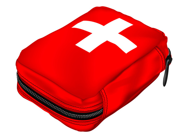 First Aid Kit in a Soft Bag. Medical Equipment - Vector, Image