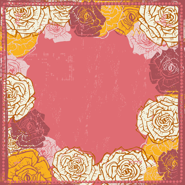Ручная потрёпанная винтажная роза
 - Вектор,изображение