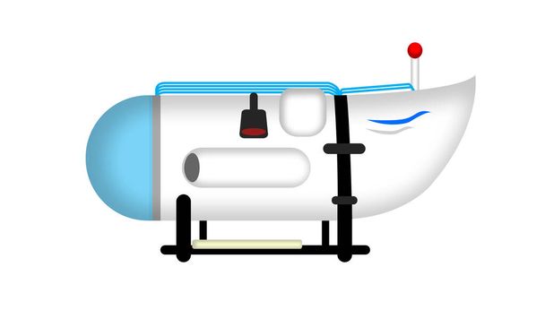 ilustração simples do submarino titânico Ocean Gate ou Titã ou submarino de excursão titânica - Vetor, Imagem