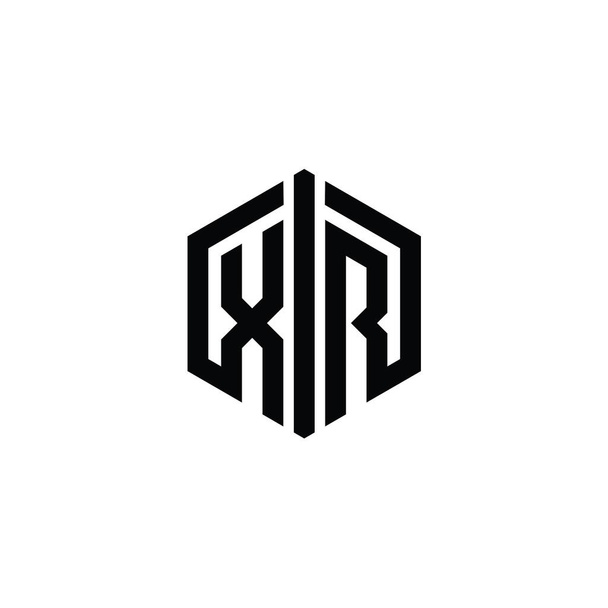XR Letter Logo Monogramm Sechseck Form mit Verbinden Umriss Stil Design-Vorlage - Foto, Bild