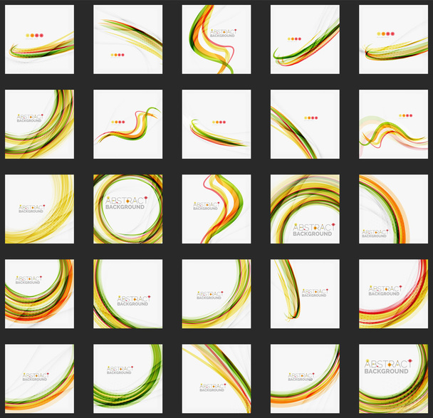 Oranje en groen Golf lijn ontwerp, natuur eco concept - Vector, afbeelding