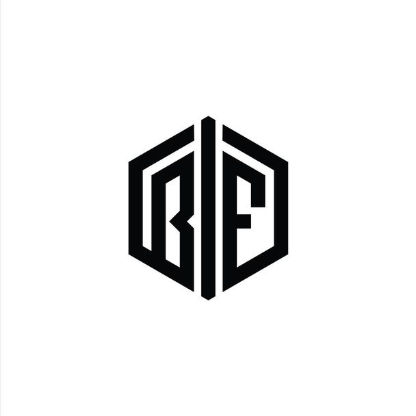 BF betű Logo monogram hatszög alakú csatlakoztassa körvonalas stílus design sablon - Fotó, kép