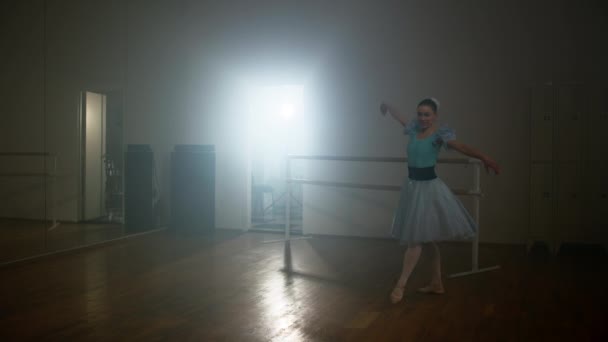 Zarif Bale: Tender Balerin ile Dans Stüdyosunda Eğitim ve Performans. Yüksek kalite 4k görüntü - Video, Çekim