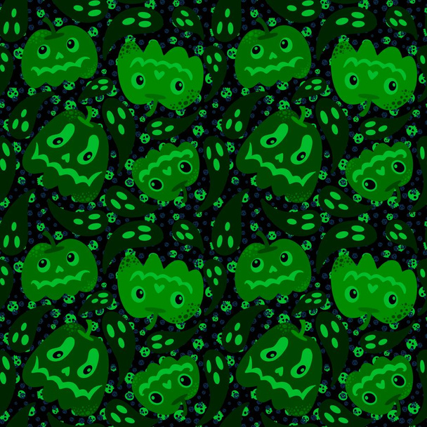 Halloween seamless pumpkins pattern for fabrics and wrapping paper and clothes print and notebooks and accessories and party. High quality illustration - Foto, afbeelding