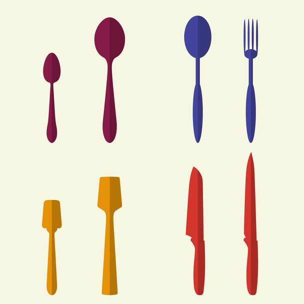 Kitchen utensils and cookware icons - Vektor, Bild