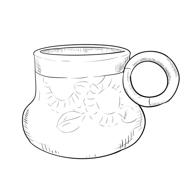 Sketch of doodle pot - Вектор,изображение