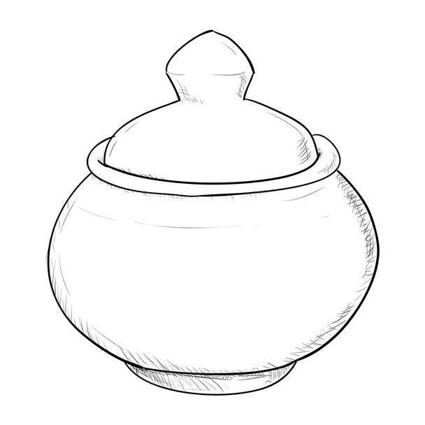 Sketch of doodle pot - Vettoriali, immagini