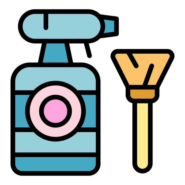 Cleaner spray icon. Outline Cleaner spray vector icon for web design isolated on white background color flat - Вектор,изображение