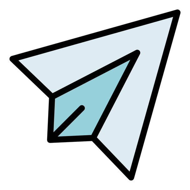 Paper plane icon. Outline Paper plane vector icon for web design isolated on white background color flat - Vettoriali, immagini