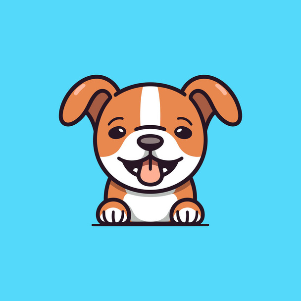 Улыбающийся собачий язык на векторной иллюстрации - Вектор,изображение