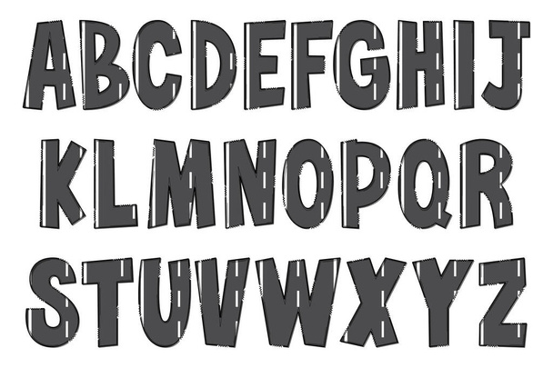 Handgefertigte Highway Letters. Farbe Kreative Kunst Typografisches Design - Vektor, Bild