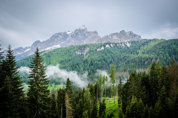 Montañas Dolomitas en Italia en verano. Turismo en los Dolomitas. Foto de alta calidad - Foto, Imagen