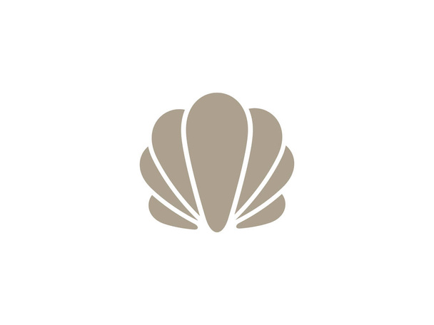 Краса Seashell Oyster Scallop Shell Bivalve Cockle Mussel Clam Простий дизайн логотипу Silhouette. Використовується для бізнесу та філії Logos. Flat Vector Logo Design Template. - Вектор, зображення