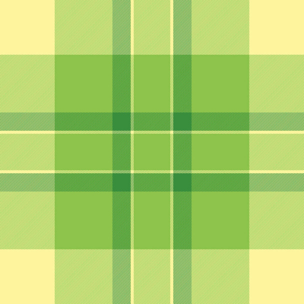 緑と黄色の色でシームレスな再生ベクトルファブリックと繊維パターンの背景のタータンチェックテクスチャ. - ベクター画像