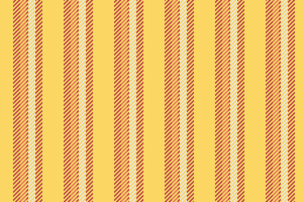 Textura vector fondo de patrón vertical textil con una franja sin costuras líneas de tela en colores amarillo y rojo. - Vector, imagen