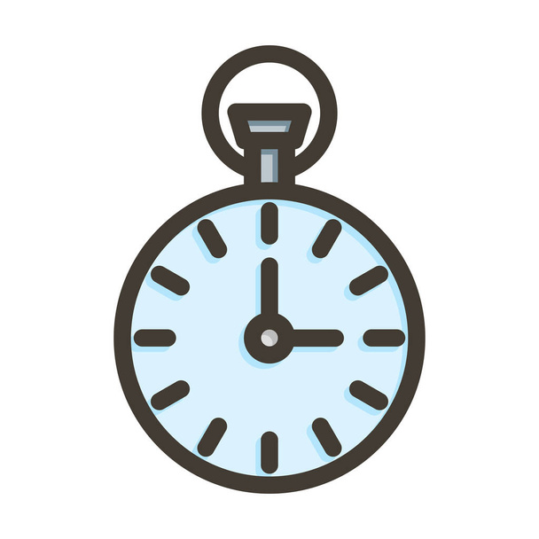 Pocket Watch Thick Line Filled Colors For Personal And Commercial Use - Vector, Image