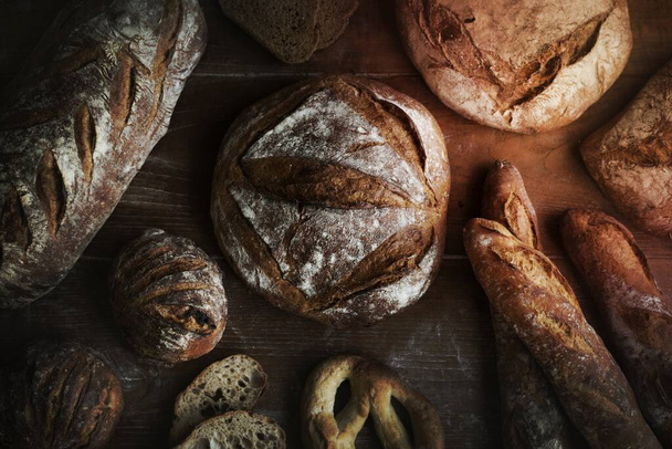 Homemade sourdough bread food photography recipe idea - Foto, immagini