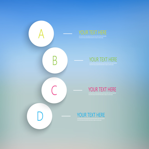 Numbered circles infographic on blurred background for your design and your text. Vector illustration - ベクター画像